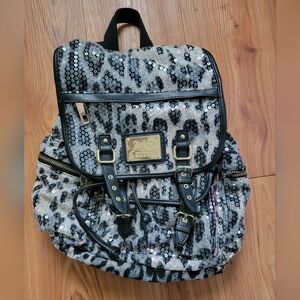 Juicy Couture Vintage Y2K Leopard Print Sequin Backpack